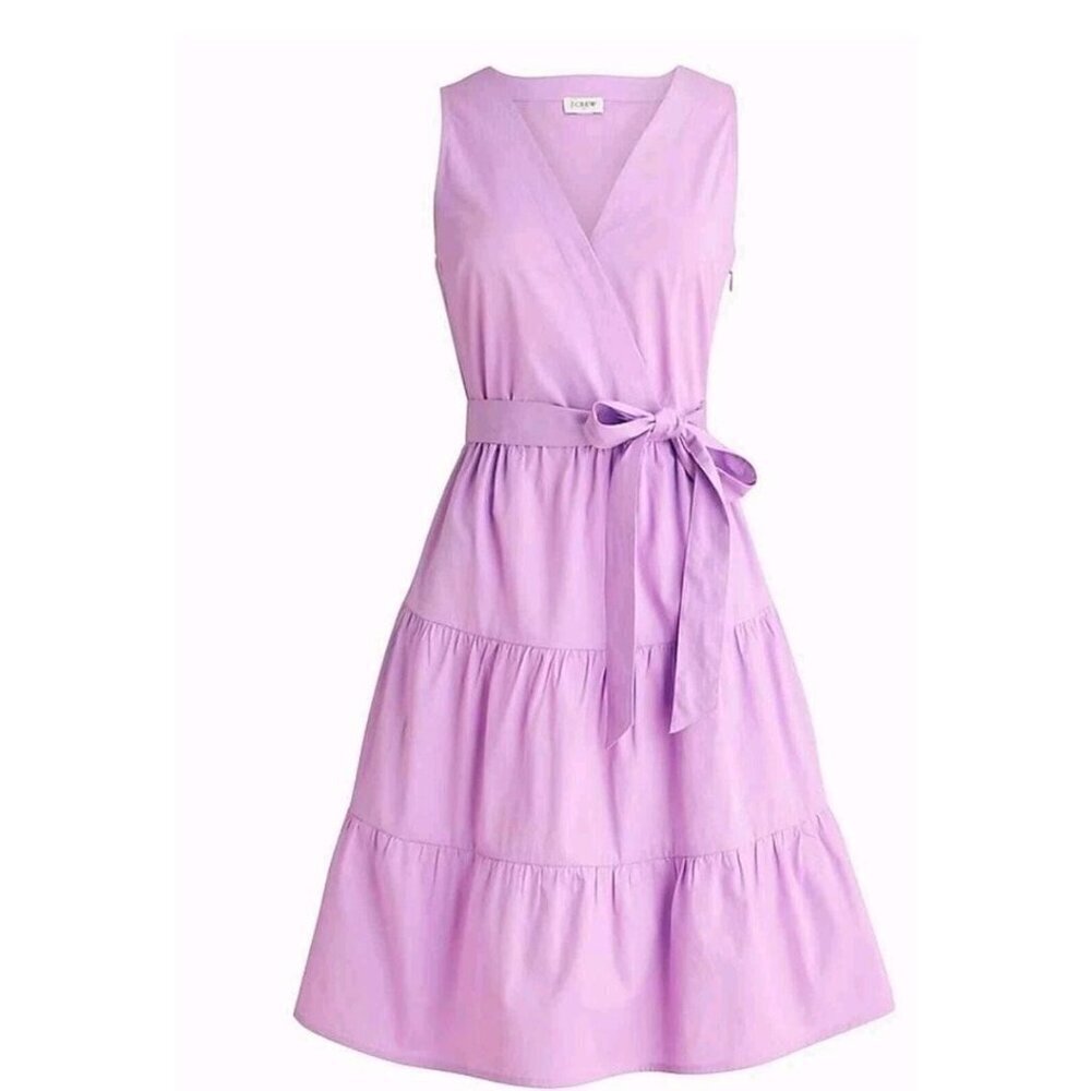 J.Crew Factory  sz 6 Women  Lilac Sleeveless Tiered Wrap Dress